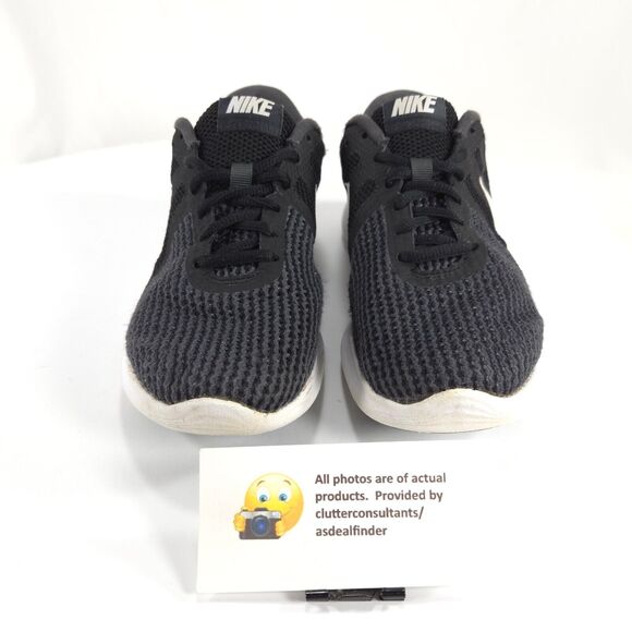 Nike Revolution 4 Athletic Running Shoe Womens Size 6.5 908999-001 Black White - Picture 2 of 9